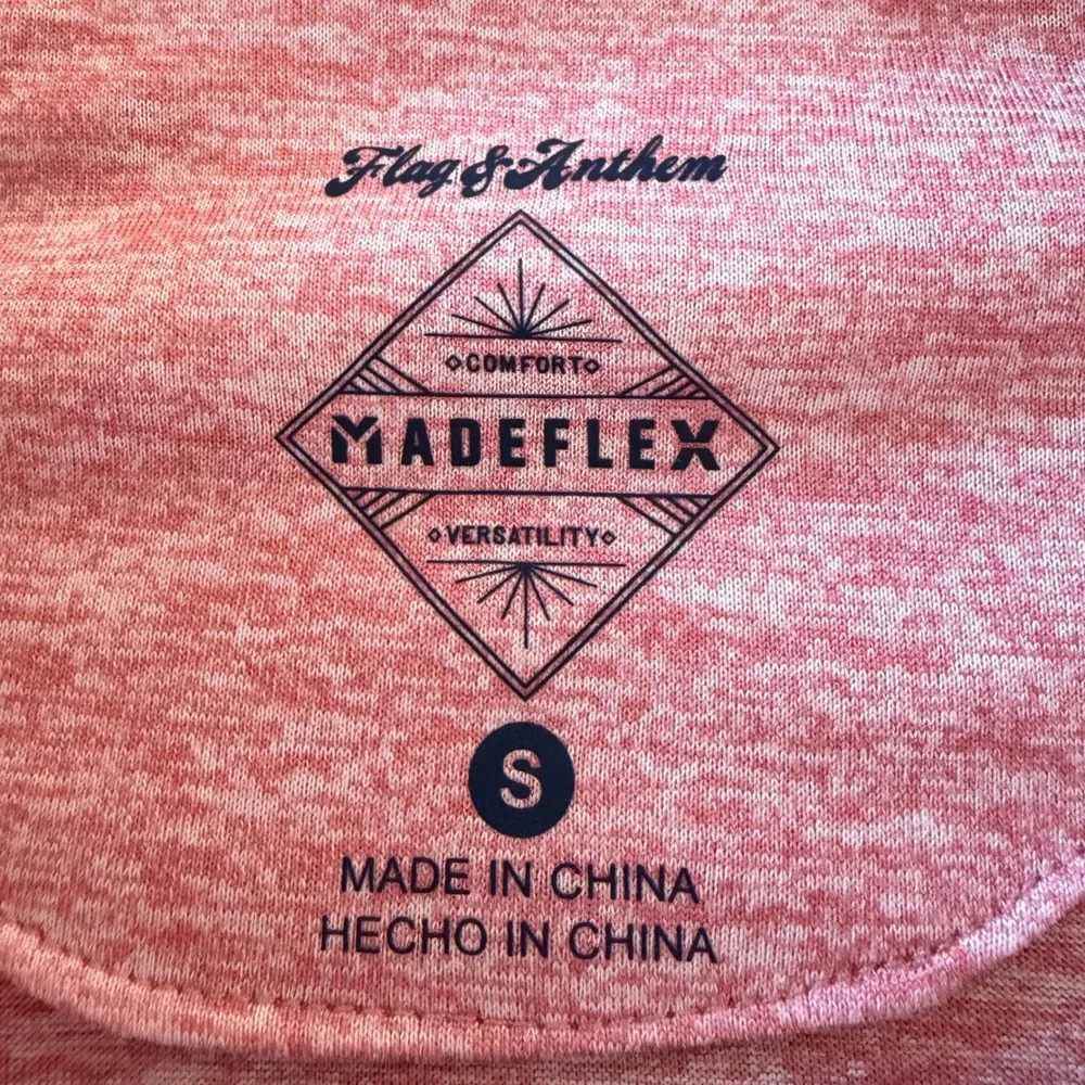 Flag & Anthem Madeflex Mens Performance Printed‎ Polo Flamingo Pink Small NWT